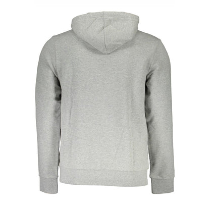 Napapijri Elevated Gray Cotton Hoodie with Logo Print Napapijri