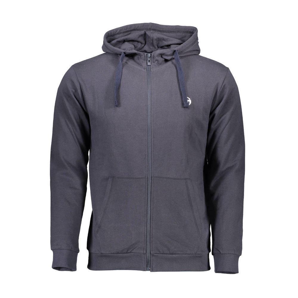 Sergio Tacchini Blue Hooded Zip-Up Cotton Sweater Sergio Tacchini