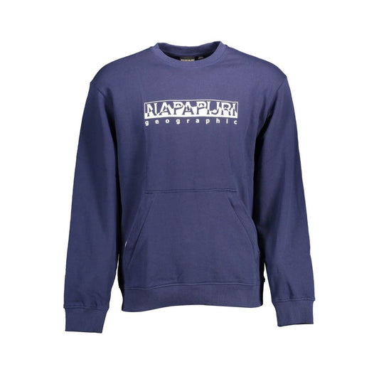 Napapijri Chic Blue Cotton Sweatshirt with Zip Pocket Napapijri