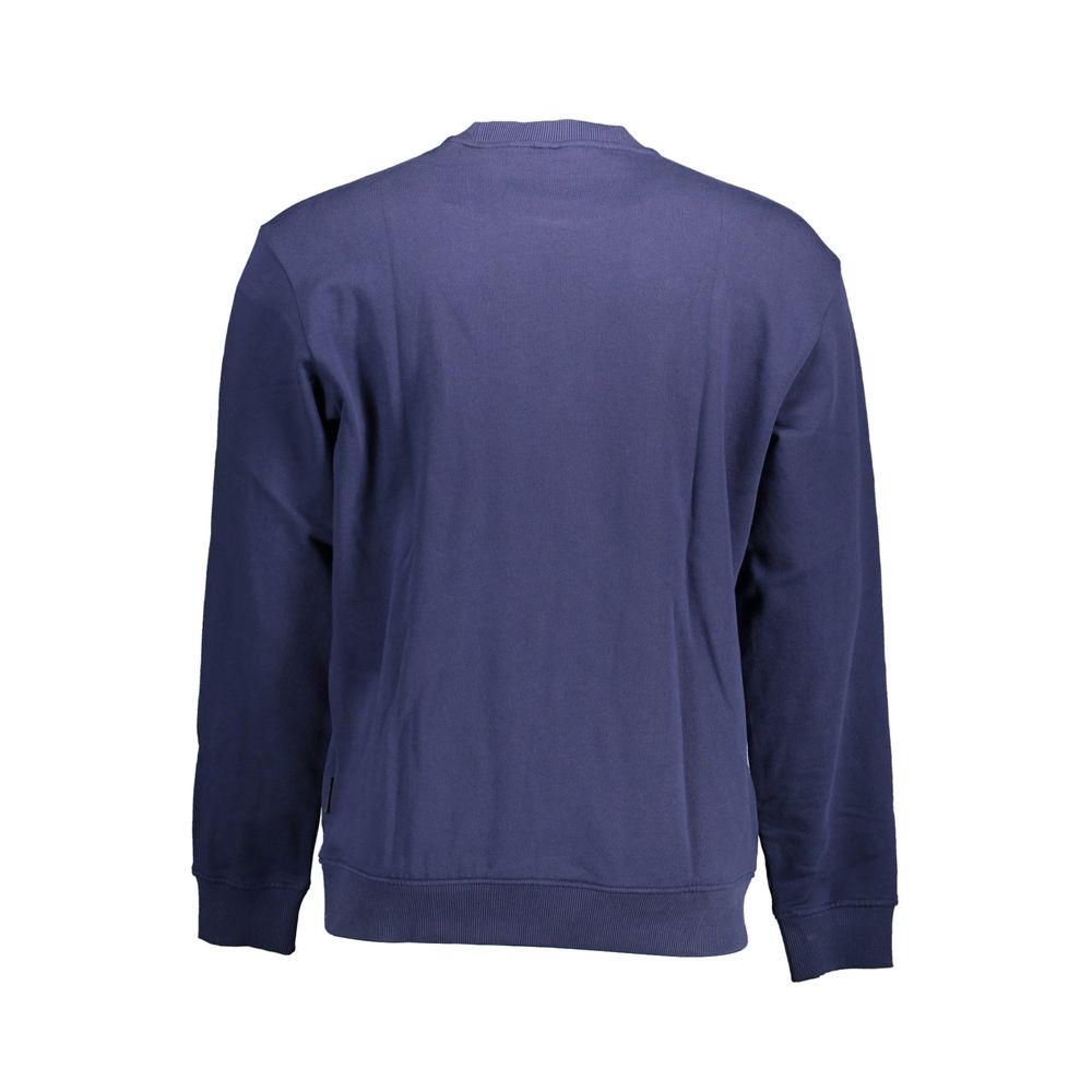 Napapijri Chic Blue Cotton Sweatshirt with Zip Pocket Napapijri