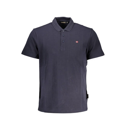 Napapijri Chic Blue Cotton Polo With Emblematic Detail Napapijri