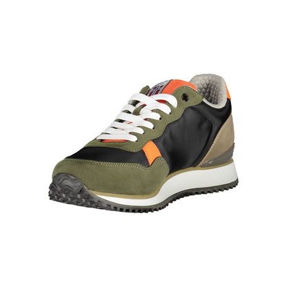 Napapijri Green Contrasting Lace-Up Sports Sneakers Napapijri