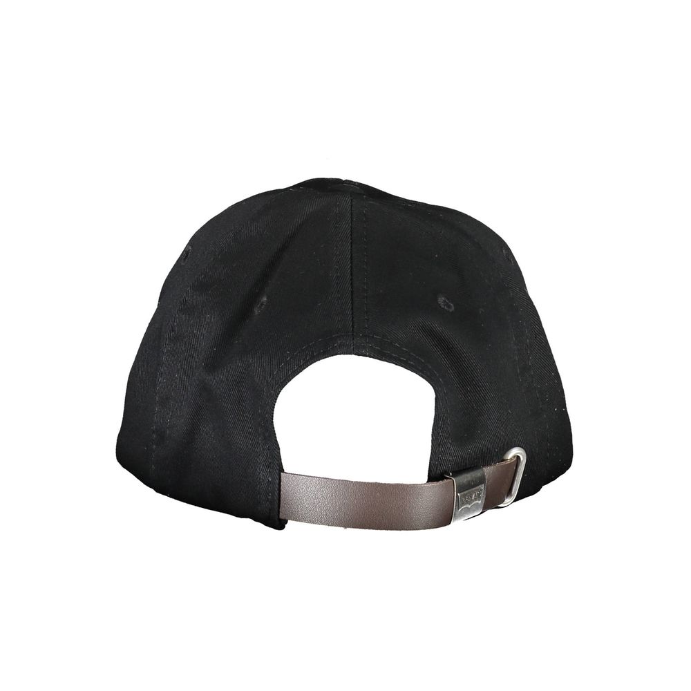 Levi's Sleek Black Cotton Cap with Logo Visor Levi's