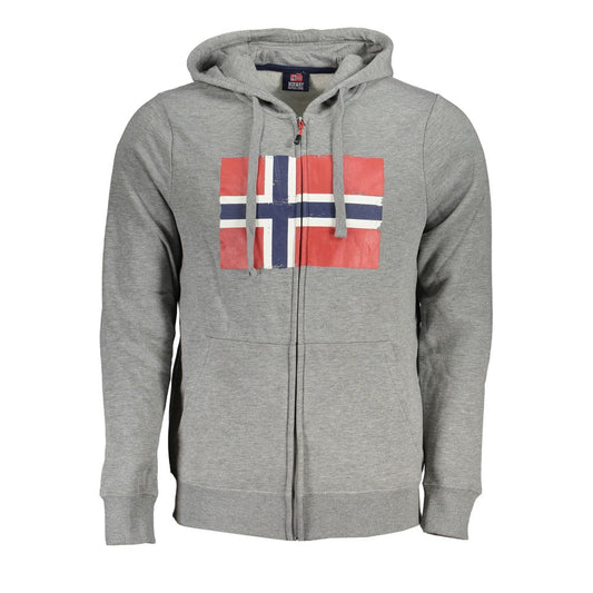 Norway 1963 Sleek Gray Hooded Fleece Sweatshirt Norway 1963