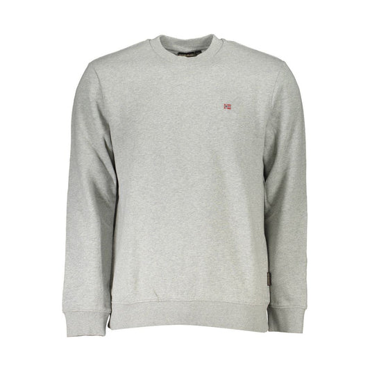 Napapijri Chic Gray Crew Neck Fleece Sweatshirt Napapijri