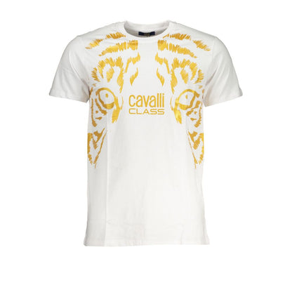 Cavalli Class White Cotton T-Shirt Cavalli Class