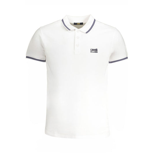 Cavalli Class White Cotton Polo Shirt Cavalli Class