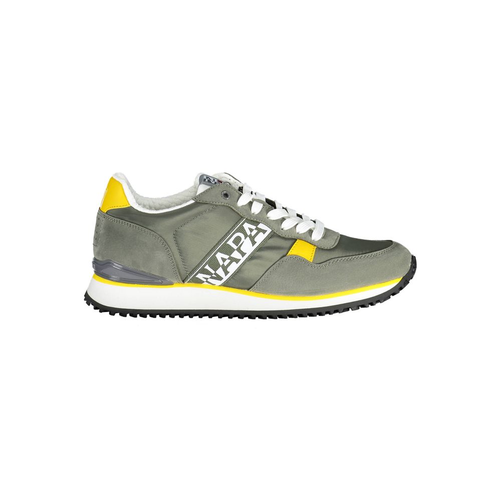 Napapijri Chic Green Lace-Up Sneakers with Logo Detail Napapijri