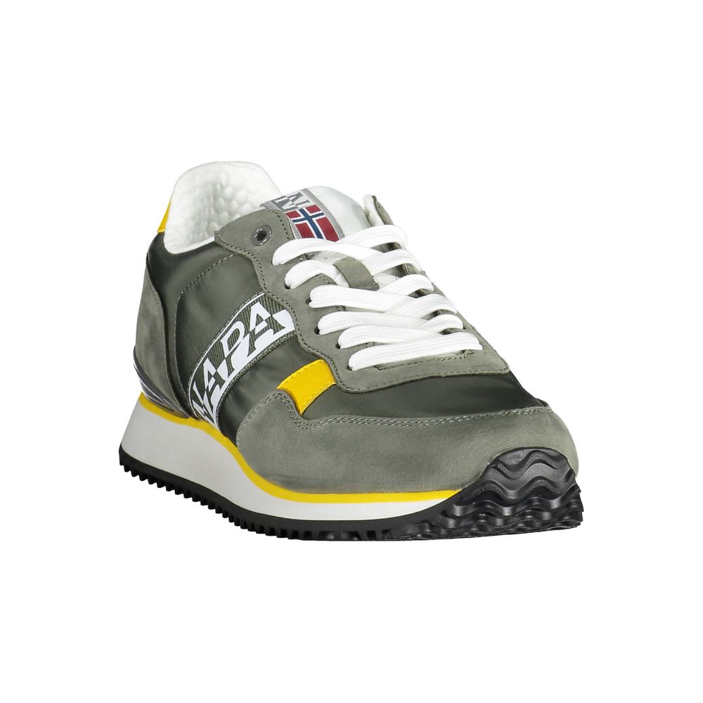 Napapijri Chic Green Lace-Up Sneakers with Logo Detail Napapijri