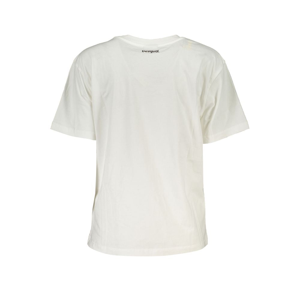 Desigual White Cotton Tops & T-Shirt Desigual