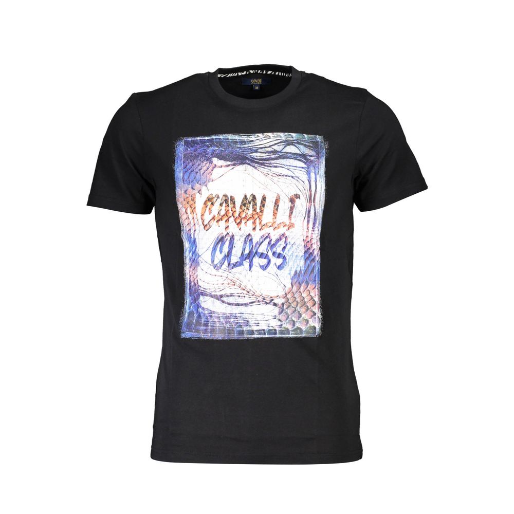 Cavalli Class Black Cotton T-Shirt Cavalli Class