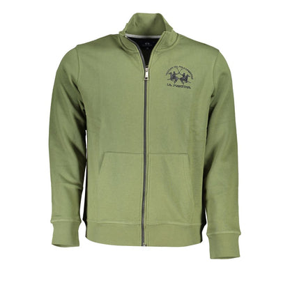 La Martina Classic Green Zippered Fleece Sweatshirt La Martina