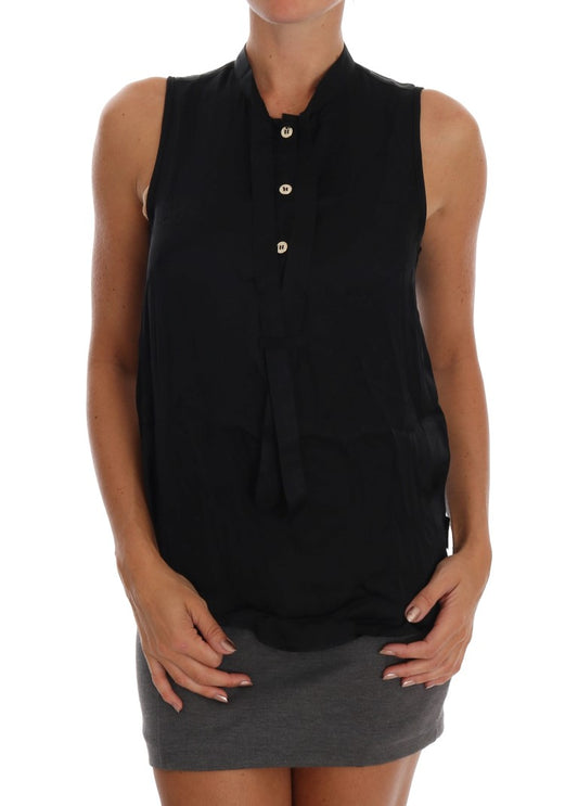 Versace Jeans Chic Sleeveless Black Shirt Blouse Versace Jeans