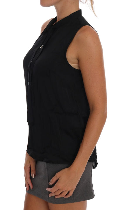 Versace Jeans Chic Sleeveless Black Shirt Blouse Versace Jeans