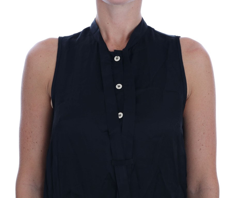 Versace Jeans Chic Sleeveless Black Shirt Blouse Versace Jeans