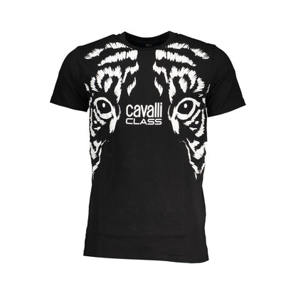 Cavalli Class Black Cotton T-Shirt Cavalli Class