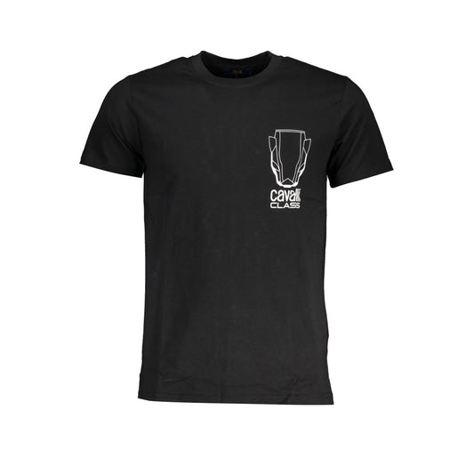 Cavalli Class Black Cotton T-Shirt Cavalli Class