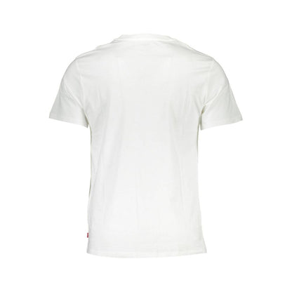 Levi's Crisp White Crew Neck Cotton Tee with Logo Print Levi's