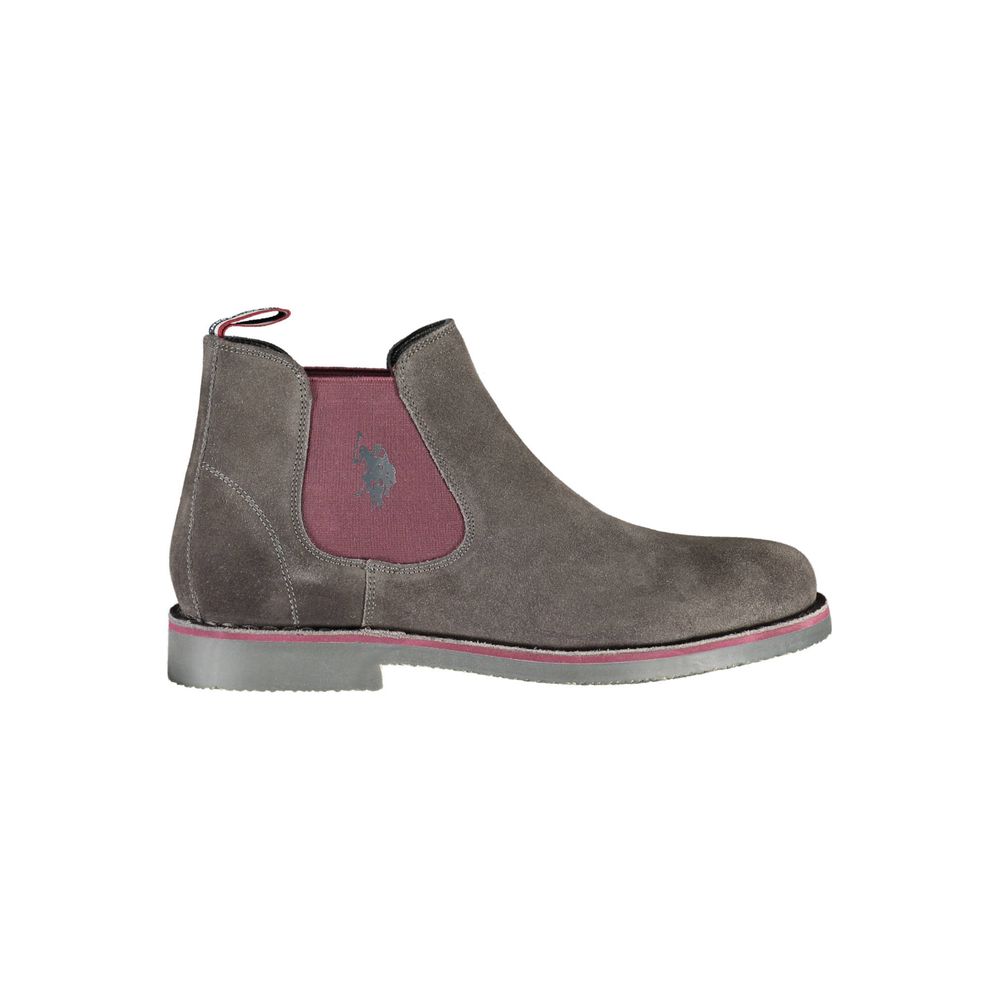 U.S. POLO ASSN. Elegant Gray Ankle Boots with Contrasting Details U.S. POLO ASSN.