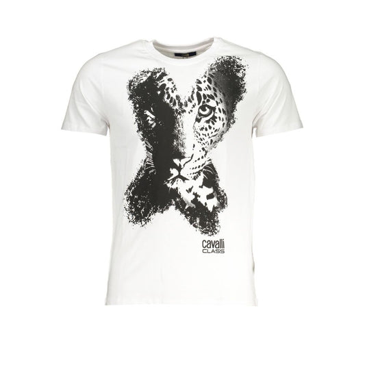 Cavalli Class White Cotton T-Shirt Cavalli Class