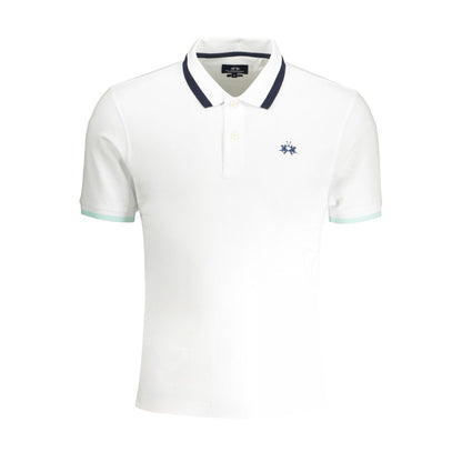 La Martina White Cotton Polo Shirt La Martina