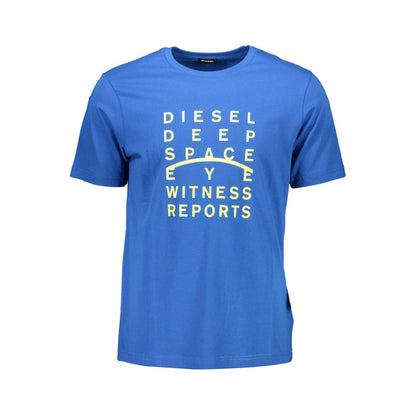 Diesel Sleek Blue Crew Neck Cotton Tee Diesel