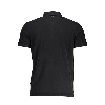 Napapijri Classic Black Embroidered Polo Shirt Napapijri