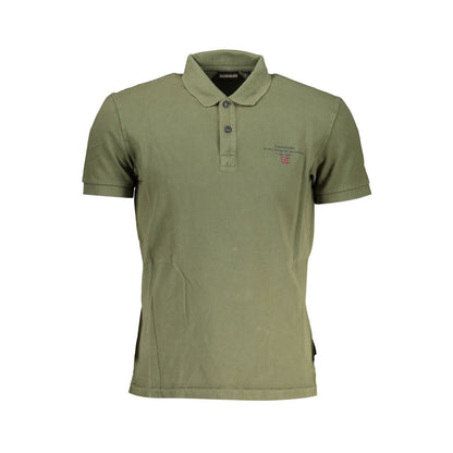 Napapijri Timeless Green Embroidered Cotton Polo Napapijri