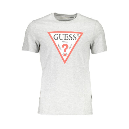 Guess Jeans Chic Gray Slim Fit Logo Tee Guess Jeans