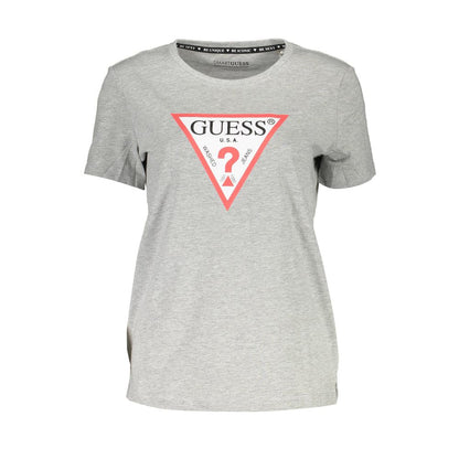 Guess Jeans Elite Gray Organic Cotton Tee for Her Guess Jeans