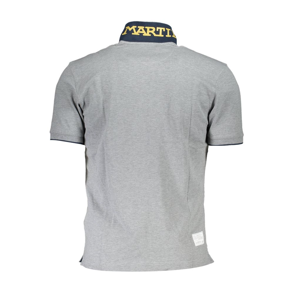 La Martina Elegant Gray Polo with Contrasting Details La Martina