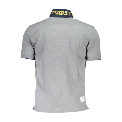 La Martina Elegant Gray Polo with Contrasting Details La Martina