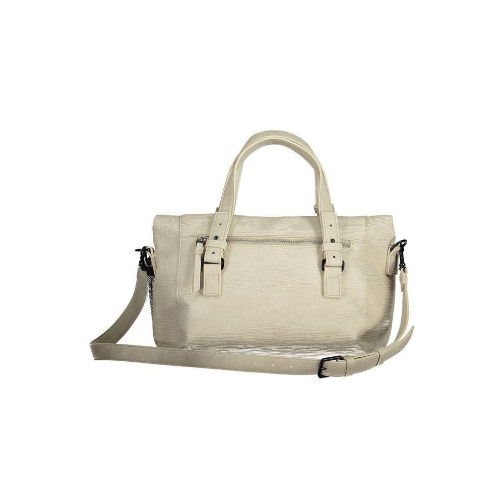 Desigual Chic White Contrasting Detail Handbag Desigual