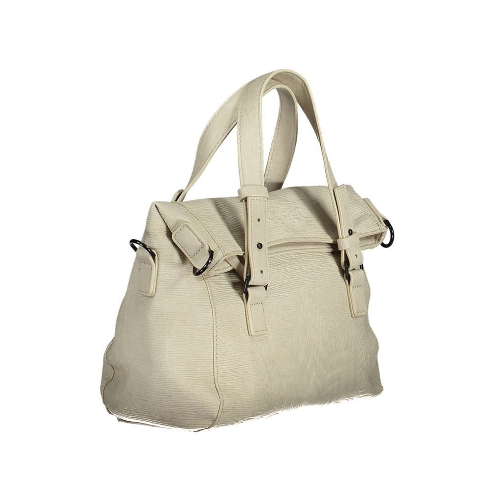 Desigual Chic White Contrasting Detail Handbag Desigual