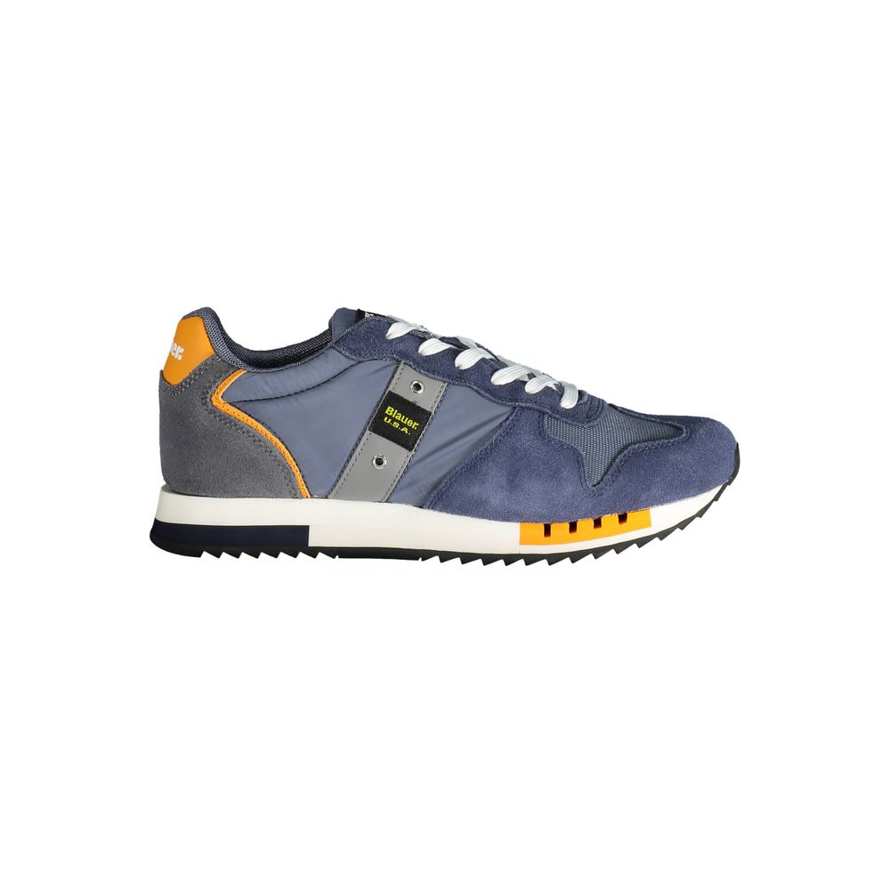 Blauer Elegant Blue Lace-up Sneakers with Contrast Details Blauer