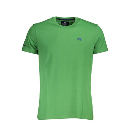 La Martina Emerald Elegance Cotton Tee with Exquisite Detailing La Martina