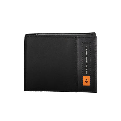 Piquadro Eco-Chic Contrast Detailed Black Wallet Piquadro