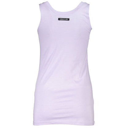 Cavalli Class Elegant Purple Round Neckline Tank Top Cavalli Class