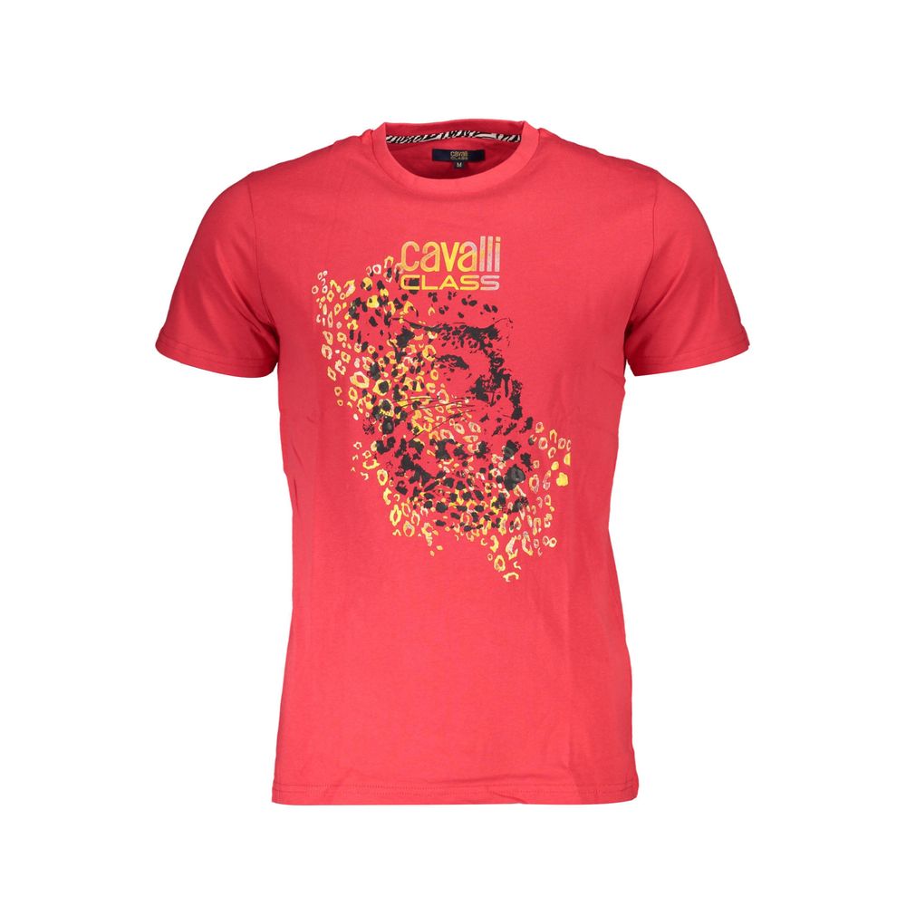 Cavalli Class Red Cotton T-Shirt Cavalli Class