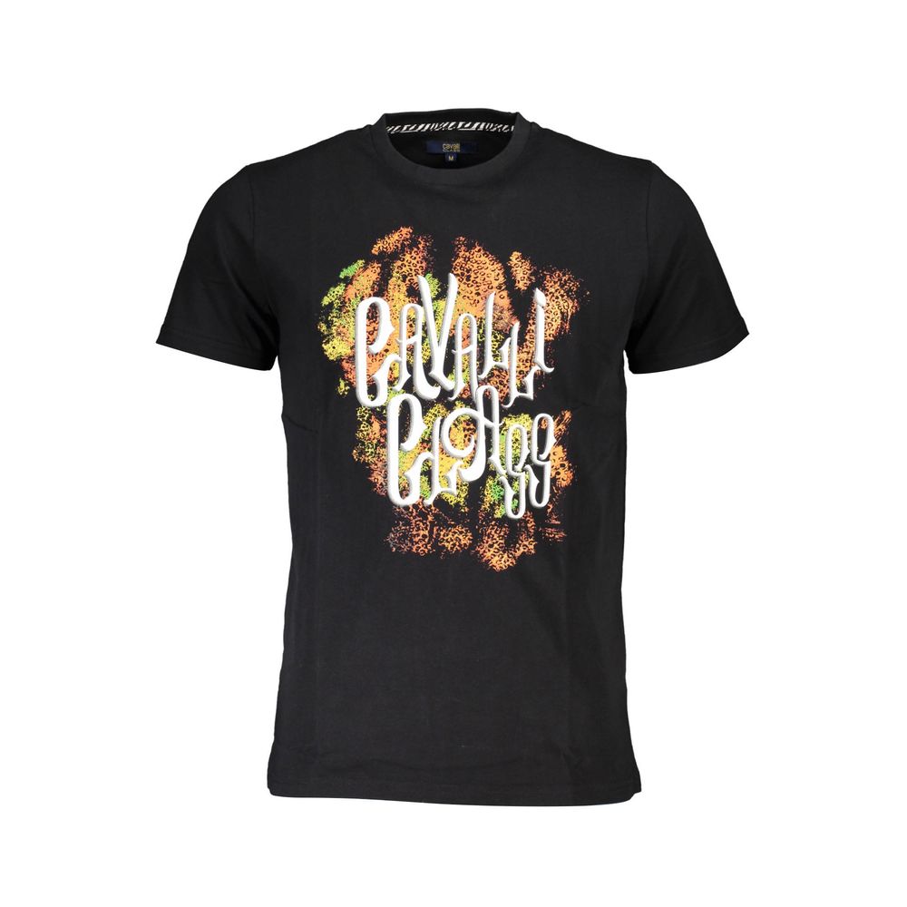 Cavalli Class Black Cotton T-Shirt Cavalli Class