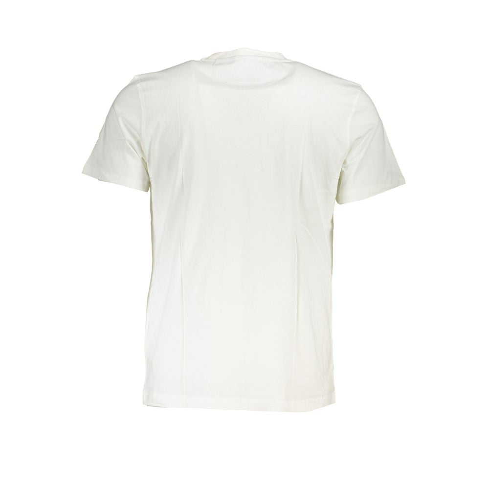 La Martina Chic White Crew Neck Tee with Logo Print La Martina