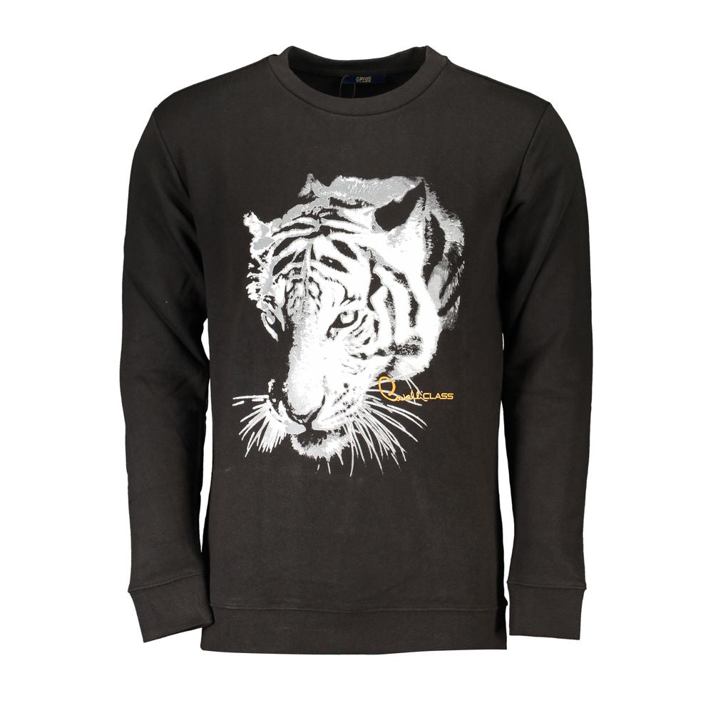 Cavalli Class Black Cotton Sweater Cavalli Class