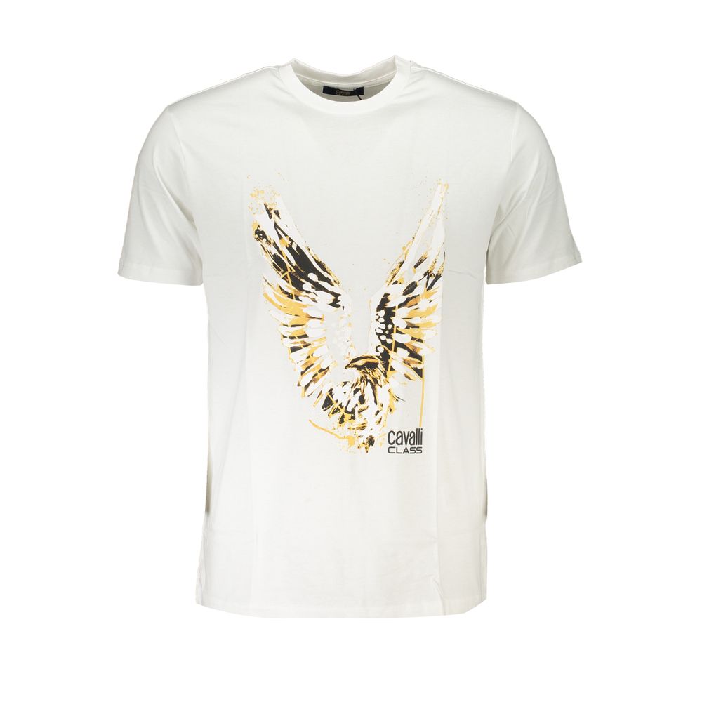 Cavalli Class White Cotton T-Shirt Cavalli Class