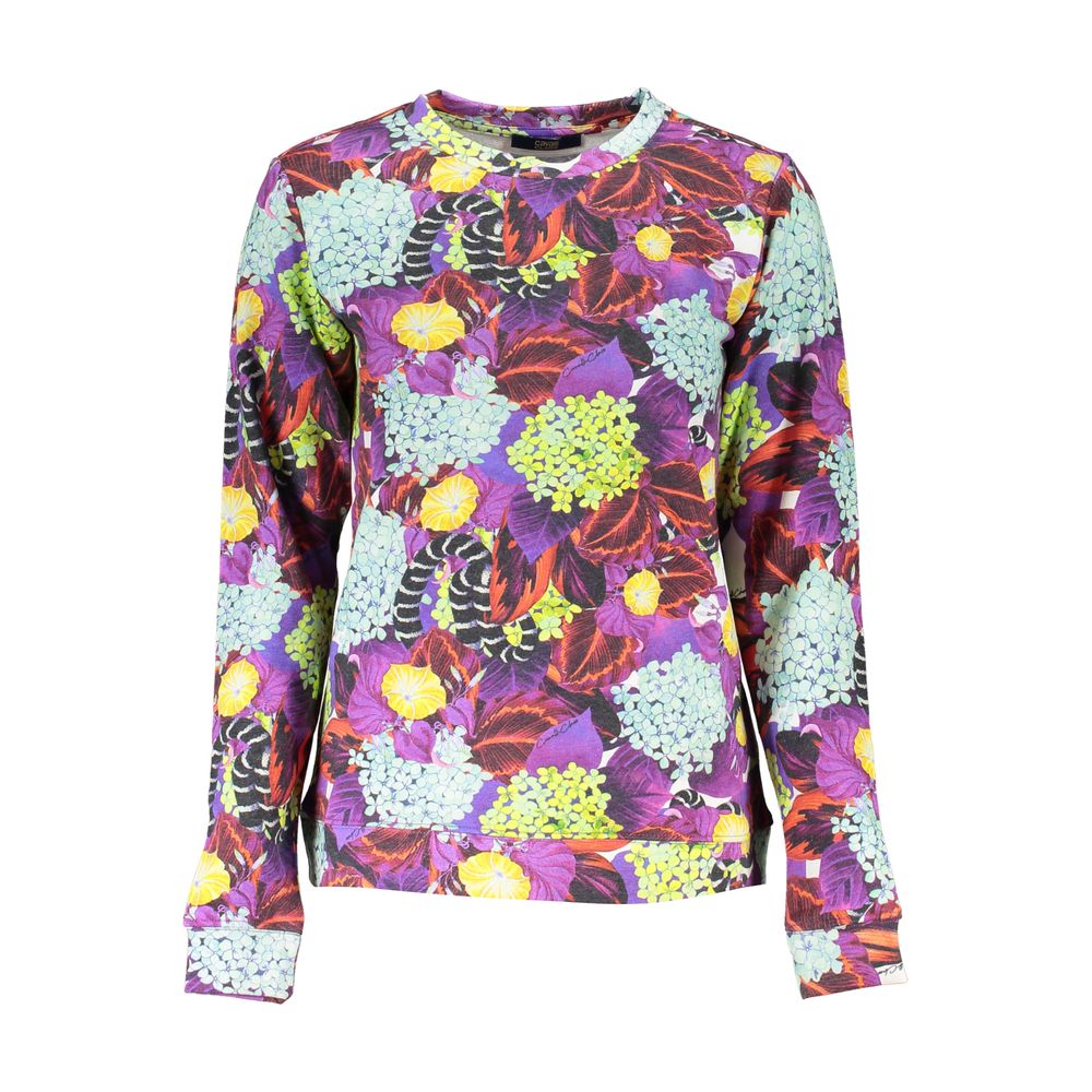 Cavalli Class Elegant Purple Crew Neck Sweater Cavalli Class