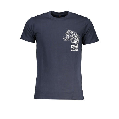 Cavalli Class Blue Cotton T-Shirt Cavalli Class