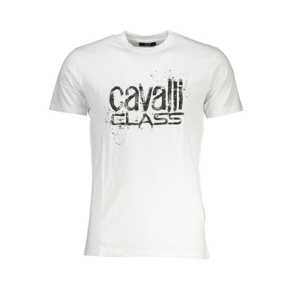 Cavalli Class White Cotton T-Shirt Cavalli Class