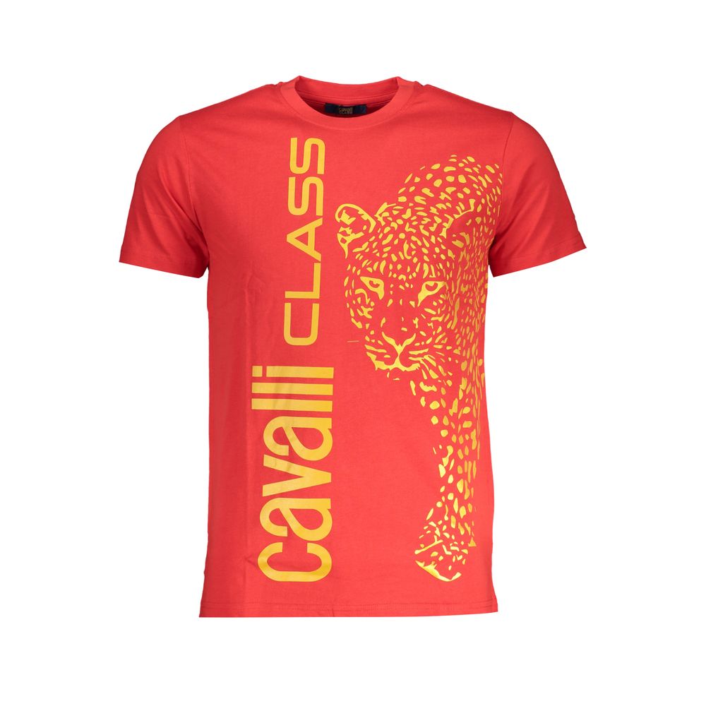 Cavalli Class Red Cotton T-Shirt Cavalli Class