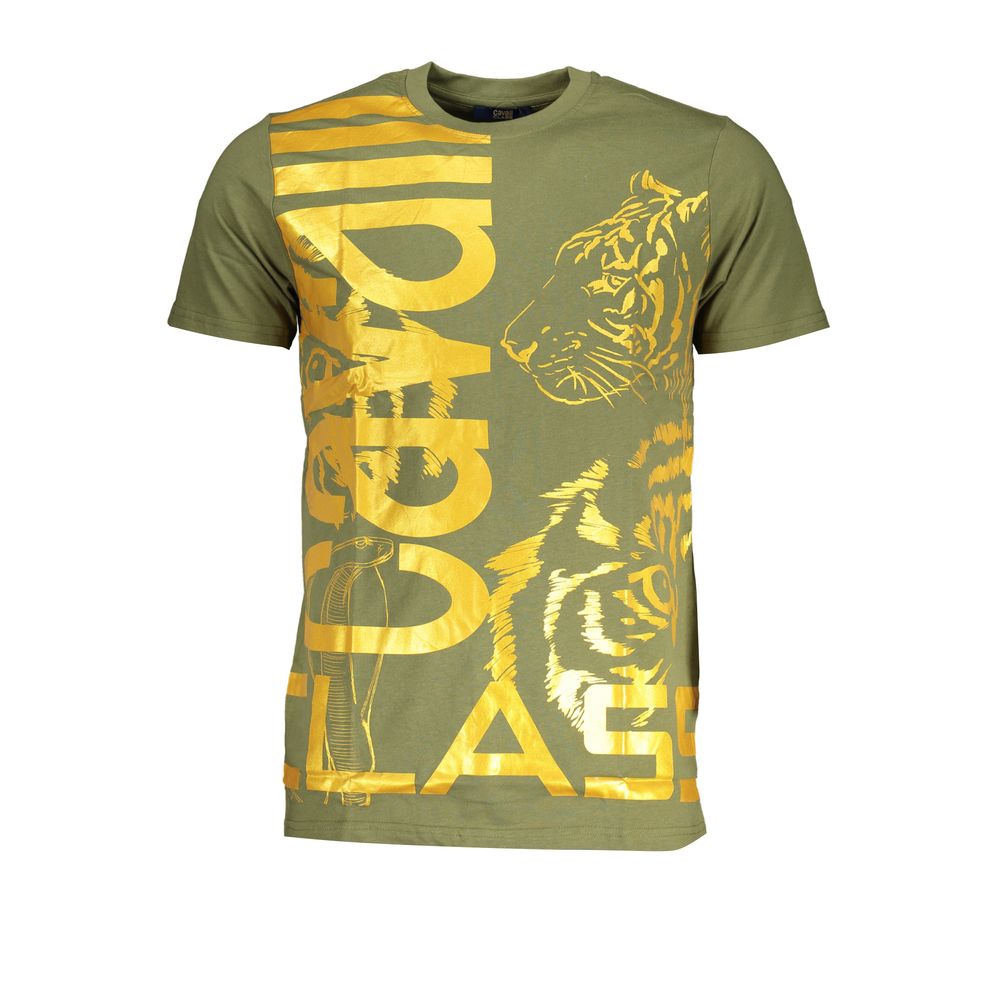 Cavalli Class Green Cotton T-Shirt