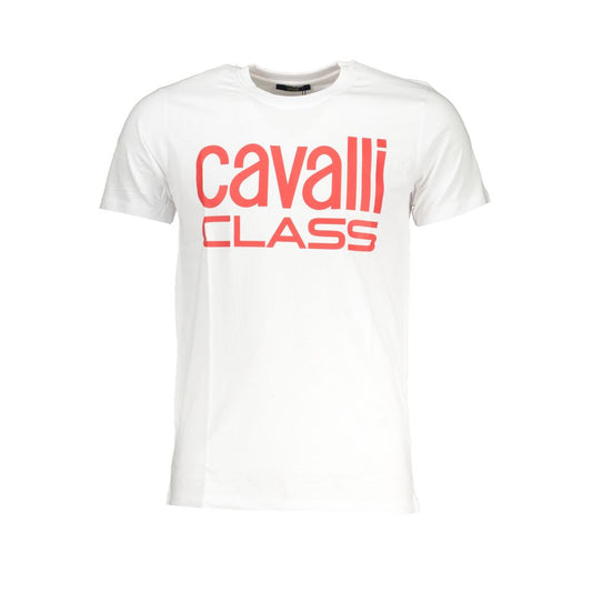 Cavalli Class White Cotton T-Shirt Cavalli Class