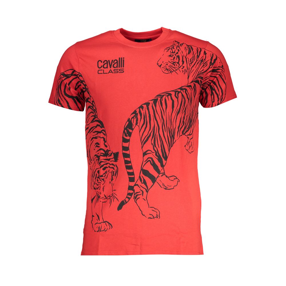 Cavalli Class Red Cotton T-Shirt Cavalli Class